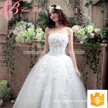 White Off-shoulder Floor- length Appliqued Beaded Ball Gown Wedding Dress
